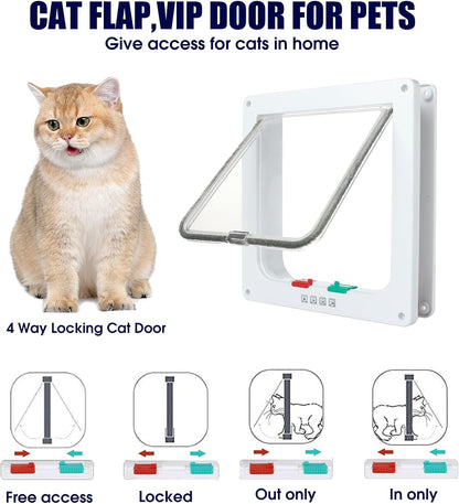 HiCaptain Kattenhuis, outdoor, winterbestendig, voor katten, kunststof verwilderd, outdoor kattenhuis, puppyverblijf voor kleine en middelgrote huisdieren, box voor huisdieren, wit