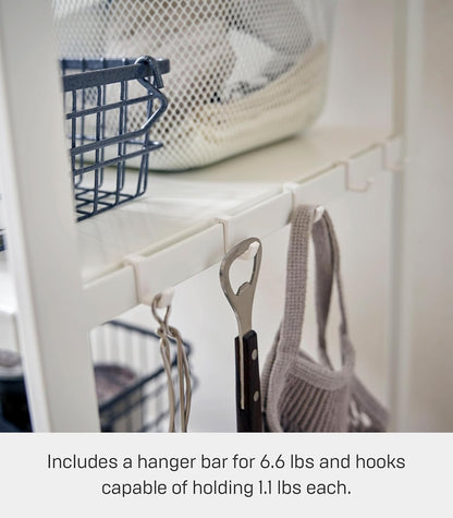 Yamazaki 3597 TOWER 3~Tiered Storage Rack, white, Steel/Wood, 60 x 46.5 x 90 cm