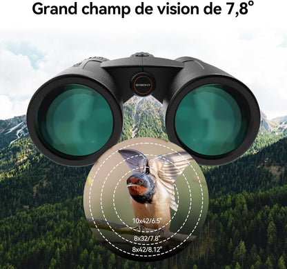Svbony Upgraded SV202 8x32 ED Binoculars, BAK4 Prism FMC Lens, IPX7 Waterproof, Phase Correction, Dielectric Prism Coating, Wide Angle Lens for Adults, Bird Watching - QUORE