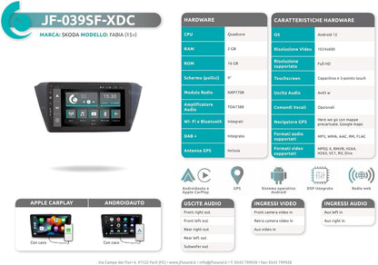 Autoradio Skoda Fabia 2015 – Multimedia Systeem – Navigatie Unit – Touchscreen Radio – Inbouw Autoradio – 9 Inch Scherm – Bluetooth & Carplay Connectivity