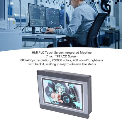 HMI PLC Alles-in-één, 7 Inch TFT LCD-aanraakscherm, Compatibel met FX3U-20 40 48MRT, Eenvoudige Installatie, HMI en PLC-programmering, voor Industriële Besturing