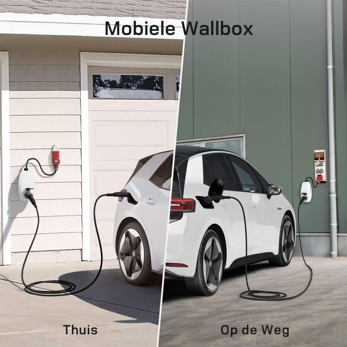dé Mobiele Wallbox 11kW AC-lader 16A met CEE-stekker en type 2 stopcontact, 11kW laadstation met RFID-kaart voor ID.5, Model Y, Model 3, e-up, e-tron, Zoe en andere EV en PHEV