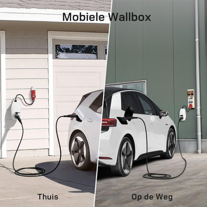 dé Mobiele Wallbox 11kW AC-lader 16A met CEE-stekker en type 2 stopcontact, 11kW laadstation met RFID-kaart voor ID.5, Model Y, Model 3, e-up, e-tron, Zoe en andere EV en PHEV