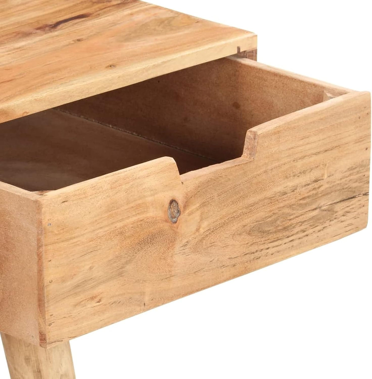 Gecheer Make-uptafel met spiegel, kaptafel met spiegel, kaptafel commode, kaptafel, make-upspiegel, voor make-up, 112 x 45 x 76 cm, acacia massief hout - QUORE