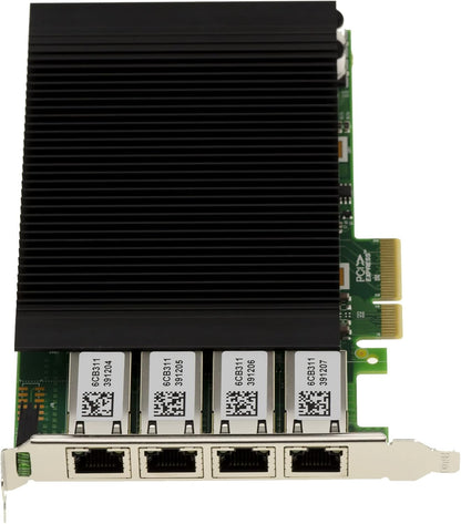 KALEA-INFORMATIQUE Netwerkcontroller kaart met 4 Gigabit Ethernet RJ45 LAN poorten op PCIe x4. Power Over Ethernet PoE+ 30W met Intel I350-chipset
