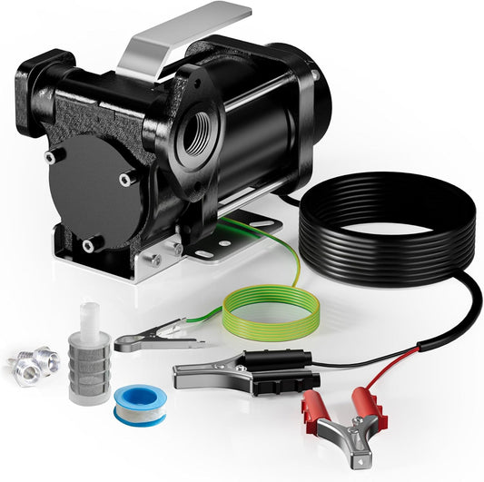 Wiltec brandstof hevelpomp 12 V, 180 W brandstofpomp 40 l/min, overhevelingspomp voor diesel/benzine, transferpomp 4200 rpm