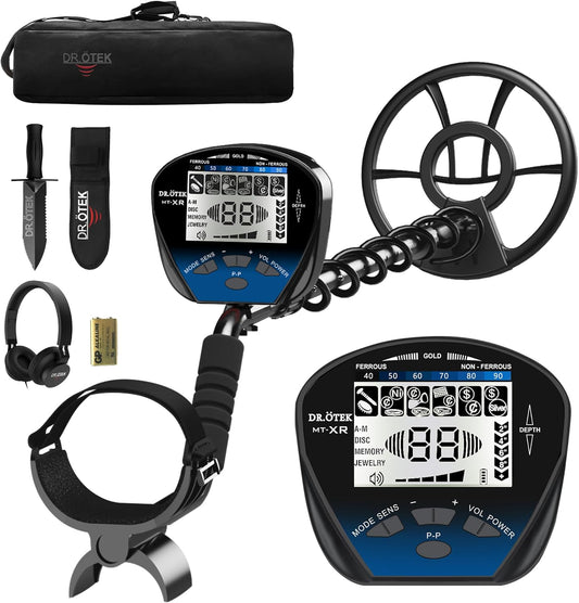Metaaldetectorset – Metaaldetector – Detectieset – Zoekset – Speurset – Blauw – Digitaal Display – Koptelefoon En Draagtas