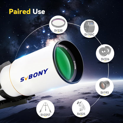 Svbony SV503 Telescope Refractor OTA, 80F7 Double ED Optical Tube Constructions Ultra Low Spread, with Dual Speed Focuser for Deep Sky Astrophotography Visual Astronomy - QUORE