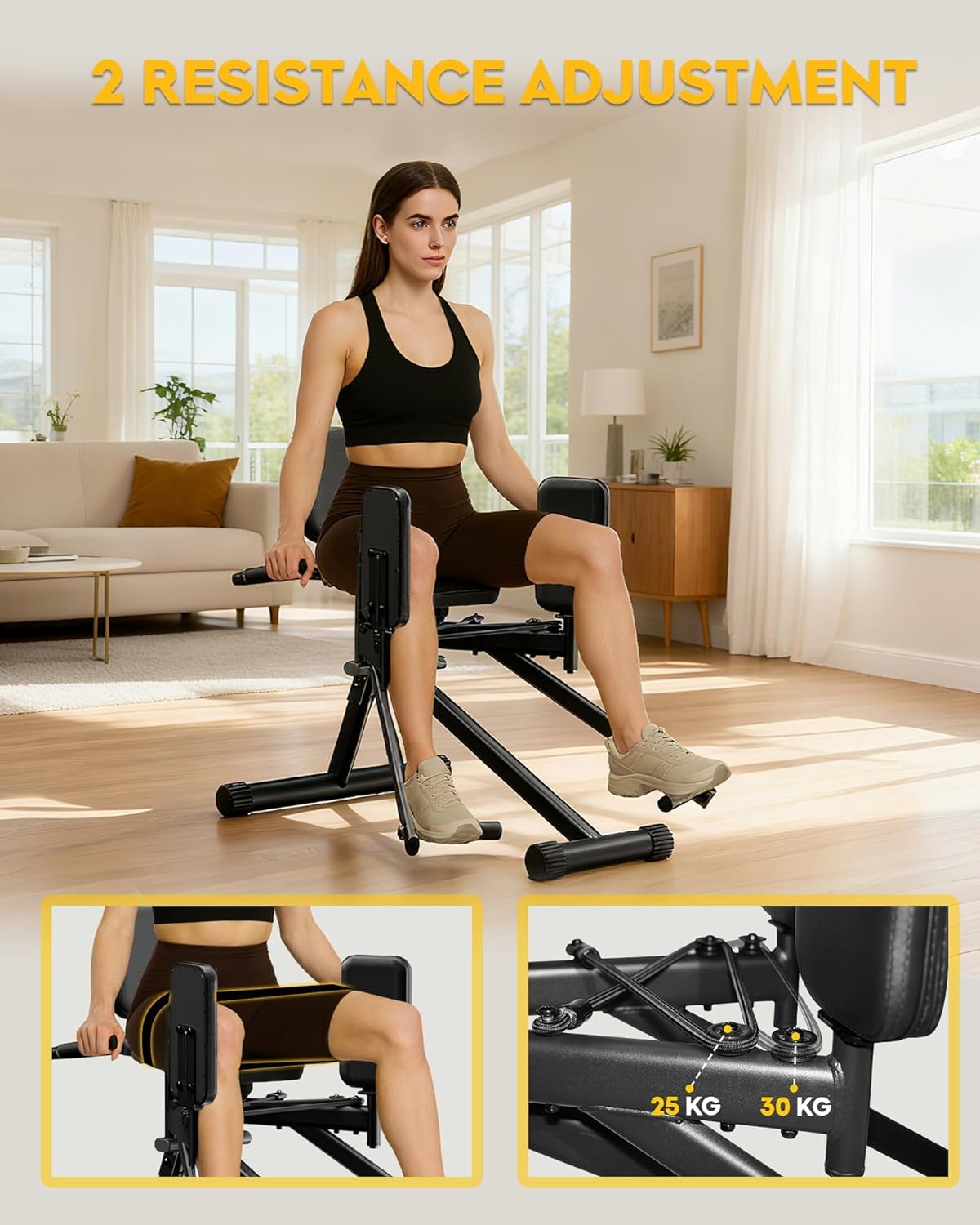 GUUG Adductors Abductor Machine: Ianco Thigh Beentrainingsapparatuur Heupspieropbouw en Abductie Verstelbare Weerstand Voor Mannen En Vrouwen Zwart