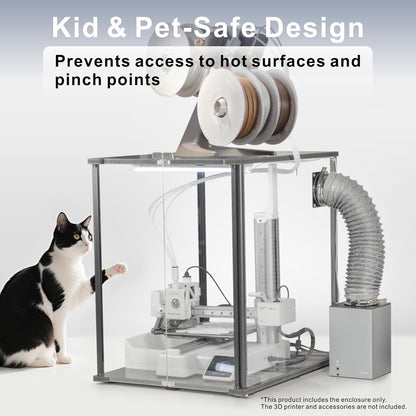 3D-printerbehuizing – Printerkast – Afdekbox – 3D Printer Case – Beschermkap – Geurbestrijding – Luchtreinigende Ventilatie – Oververhittingsbeveiliging