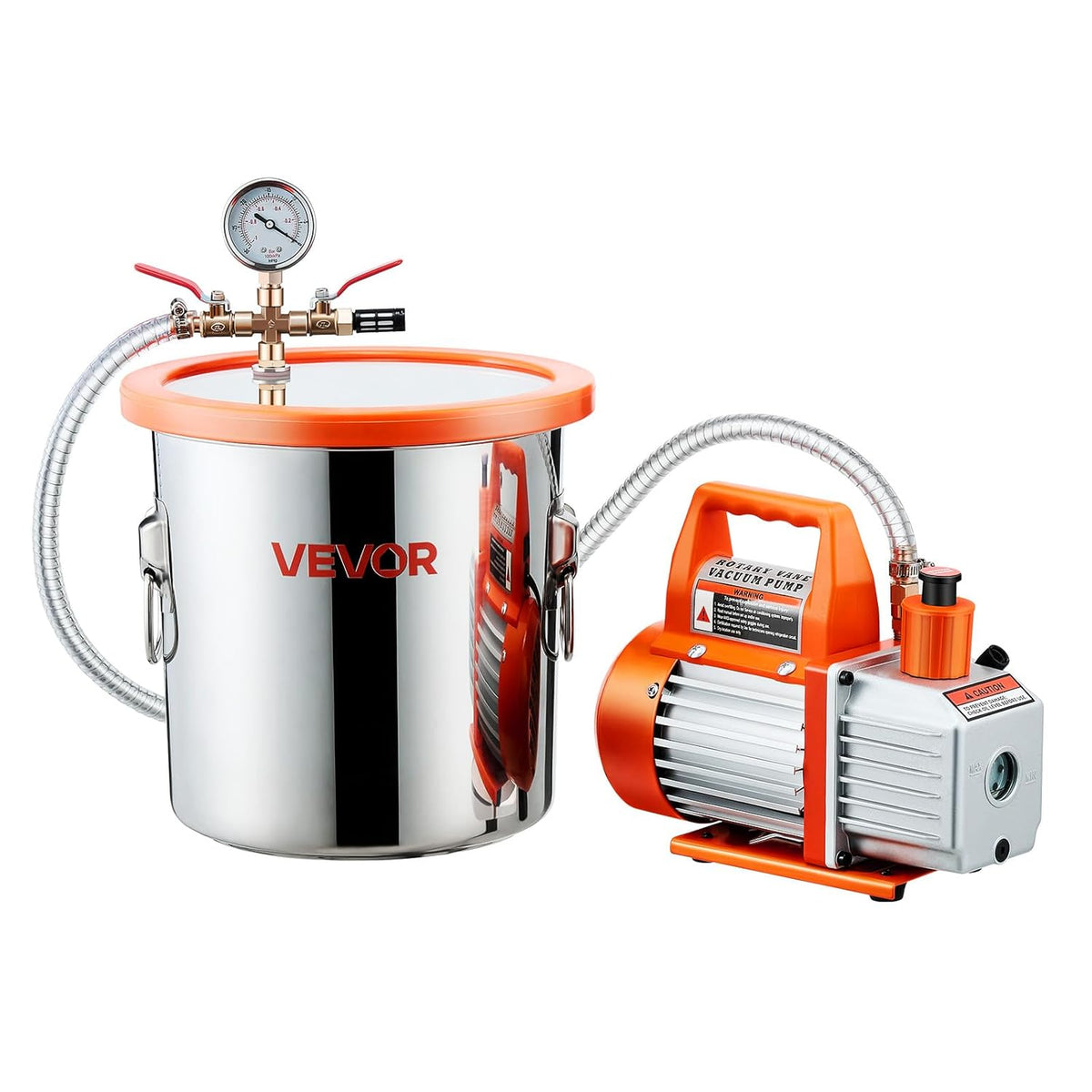 Vacuümpompset – Vacuümpomp – Ontgassingsset – Vacuümkamer – Vacuümreiniger – 11,36 L Roestvrijstalen Kamer – 110 L/min Zuigkracht