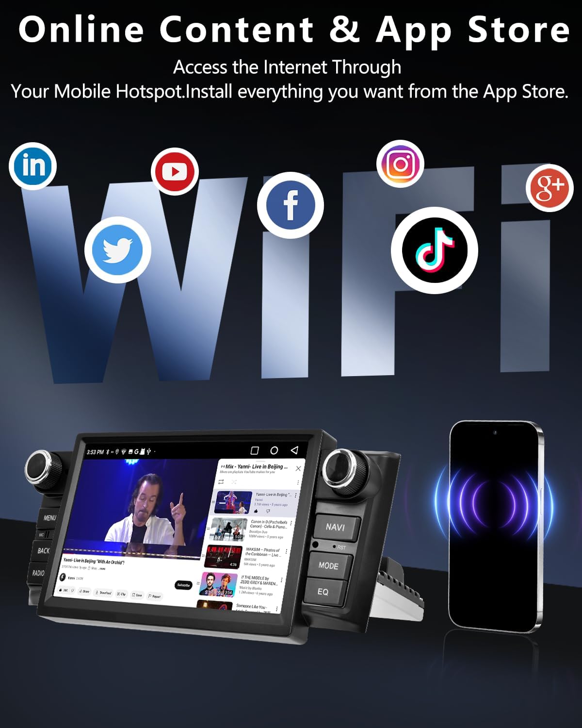 Autoradio – Auto Radio – Multimedia Radio – Inbouwradio – 2-DIN Radio – Android Auto & Draadloze CarPlay – Bluetooth & Achteruitrijcamera
