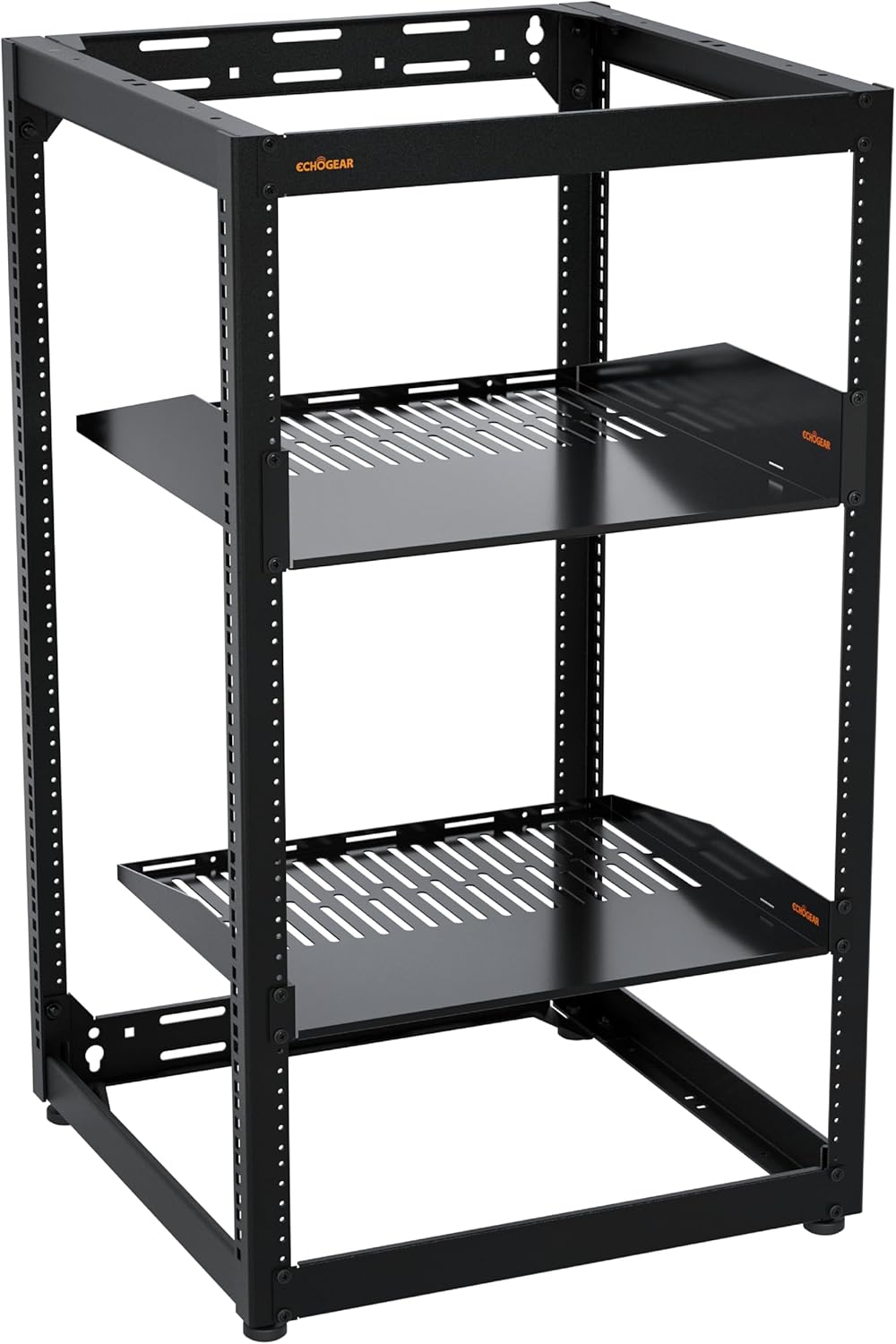 Open Frame Rack 20U – Serverrack – Netwerkrek – AV-rack – 19-Inch Rack – Open Ontwerp Voor Optimale Luchtstroom – Wandmonteerbaar Met 2 Geventileerde Planken