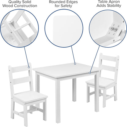 Flash Furniture Vierkante activiteit tafel sets, ontworpen hout, wit - QUORE