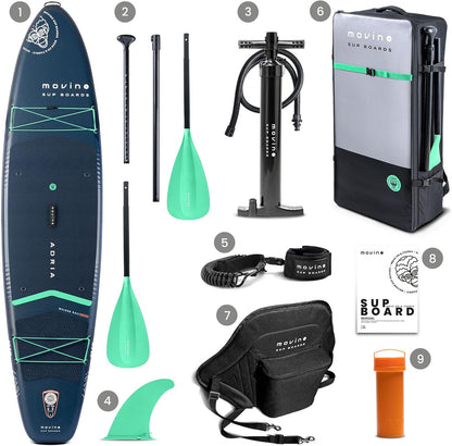 Movino Stand Up Paddle Board – 2-in-1 SUP Kajak Opblaasbaar – Draagvermogen Tot 165 kg Set Met Accessoires Peddel – 350 x 83 x 15 cm – Adria 11’6"