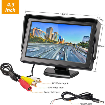 HD Derde dak remlicht camera remlicht parkeercamera achteruitrijcamera set nachtzicht camera + 4,3 inch monitor monitor vrachtwagen auto display voor Expert Dispatch Proace 07-16