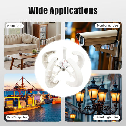 OUKANING 600W Lantern Design Wind Turbine Vertical Wind Turbine for Home, Low Start Wind Speed (2m/s), Quiet with IP67 Controller, for Home, Boat, Garden - QUORE