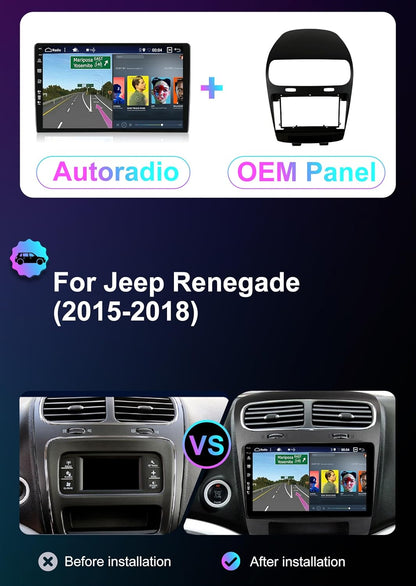 Android 12 2 Din Radio Navigatie voor Fiat Freemont 2012-2014/Dodge Journey 2013-2016: [Ingebouwde CarPlay/Android Auto/GPS]-IPS 2.5D 9 Inch Touchscreen-DAB/Bluetooth 5.0/Stuurbediening