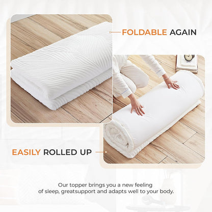 Matrastopper – Topper – Matrasbeschermer – Matrasverbeteraar – Slapen – 180 x 200 cm – Gel Traagschuim – Afneembare Wasbare Hoes