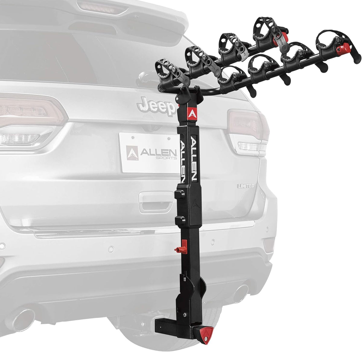 Allen Sports Premier Locking Quick Release 4-Bike Carrier voor 2 inch trekhaak, zwart