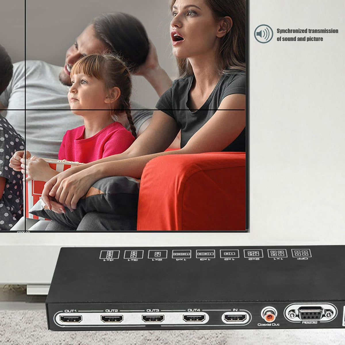 2x2 HDMI Video Wall Controller Video Splicer 4K@30Hz Matrix Video Wall Processor Splitter Display 1x1, 1x2, 1x3, 1x4, 2x1, 3x1, 4x1(#3)