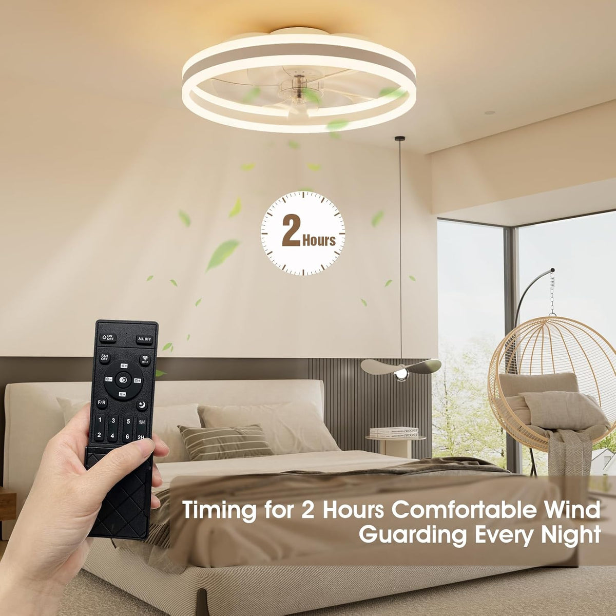 NIORSUN 19.7 LED plafondlamp met ventilator wit