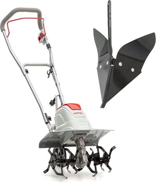 IKRA Elektrische Grondfrees Cultivator FEM 1500, flexibele werkbreedte 17-45 cm, incl. schoffelploeg (monteerbaar)