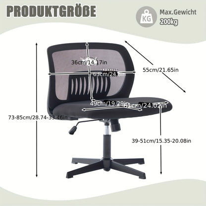 Ergonomische Bureaustoel – Bureaustoel – Computerstoel – Stoel Voor Bureau – Werkstoel – Verstelbare Hoogte – Kruisvormige Rugleuning – Comfortabele Schuimvulling – Zwart