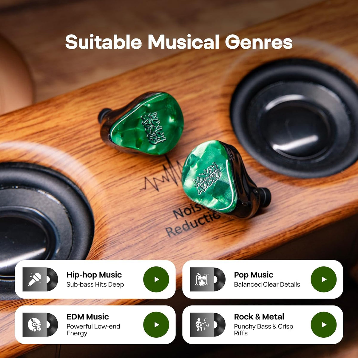 In-Ears – Oordopjes, Oortjes, IEM Oortjes, In-Ear Monitors – Hybride 1 Dynamische + 2 Planaire Drivers – Afneembare Kabel Met 3,5 Mm En 4,4 Mm Aansluiting