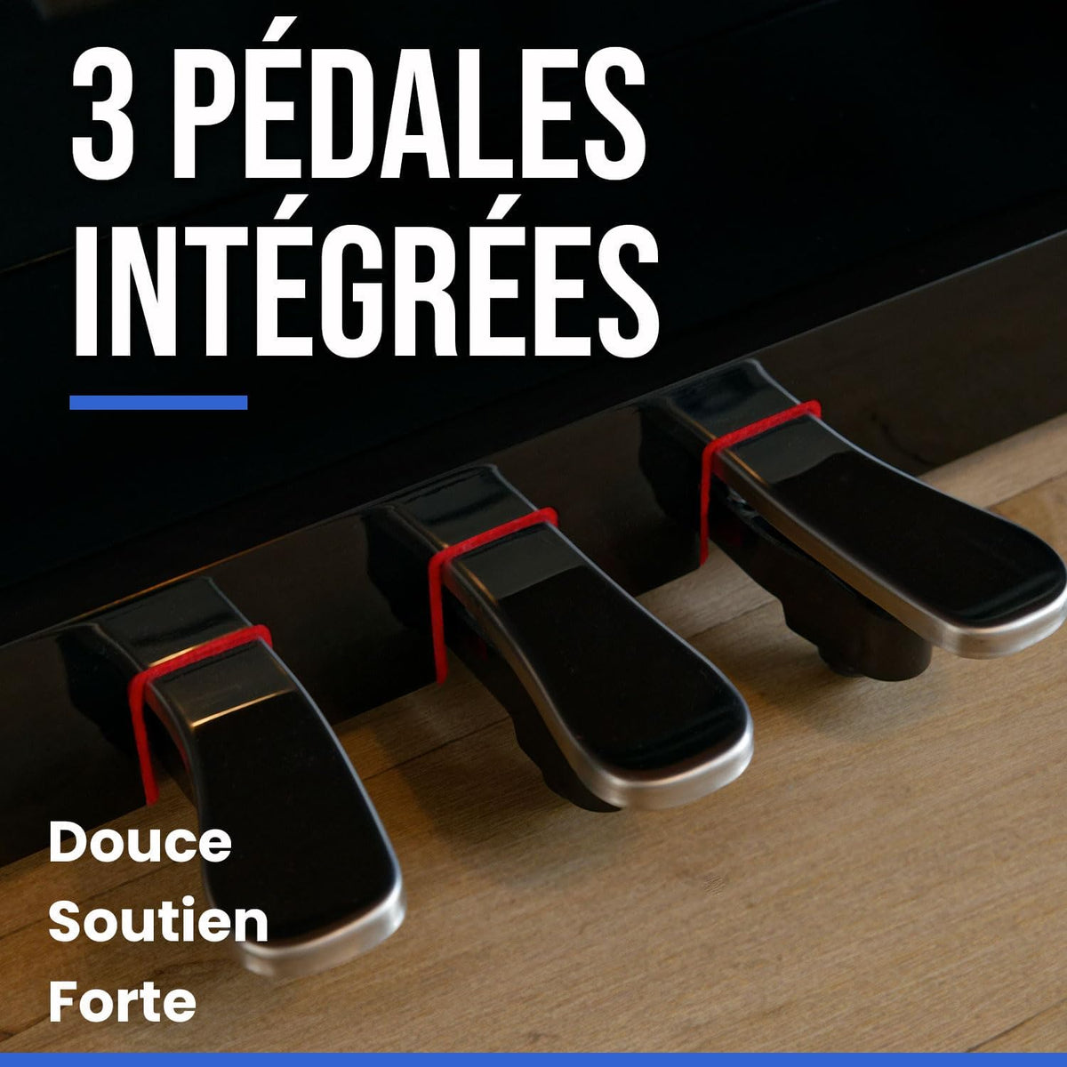 Digitale piano zwart glanzend – Elektrische piano – Pianomeubel – Meubelpiano – 88-toetsen piano – 88 gewogen toetsen met progressieve hammer action – Bluetooth en 3 pedalen inbegrepen