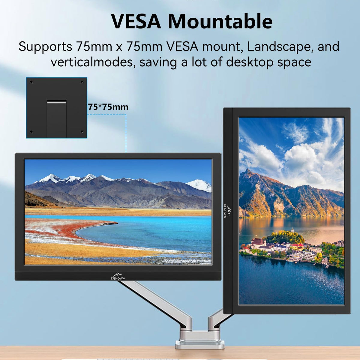 Kenowa Touch Screen Portable Monitor, 13.3 Inches, FHD 1080P External Monitor, HDMI, VGA, Portable Touchscreen, Built-in, Anti-Peep Display/Speaker/Stand for PC, Ras Pi, Laptop, PS4 - QUORE