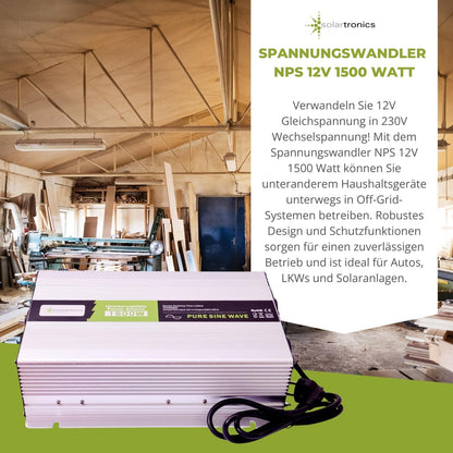 solartronics spanningsomvormer USV 12V NPS 1500/3000 Watt zuivere sinus UPS inverter