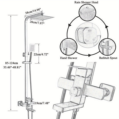 Brushed Golden Shower Set Rain Shower Shower Set Shower Panel Shower Panel Shower System With Handheld Shower Bathtub Taps