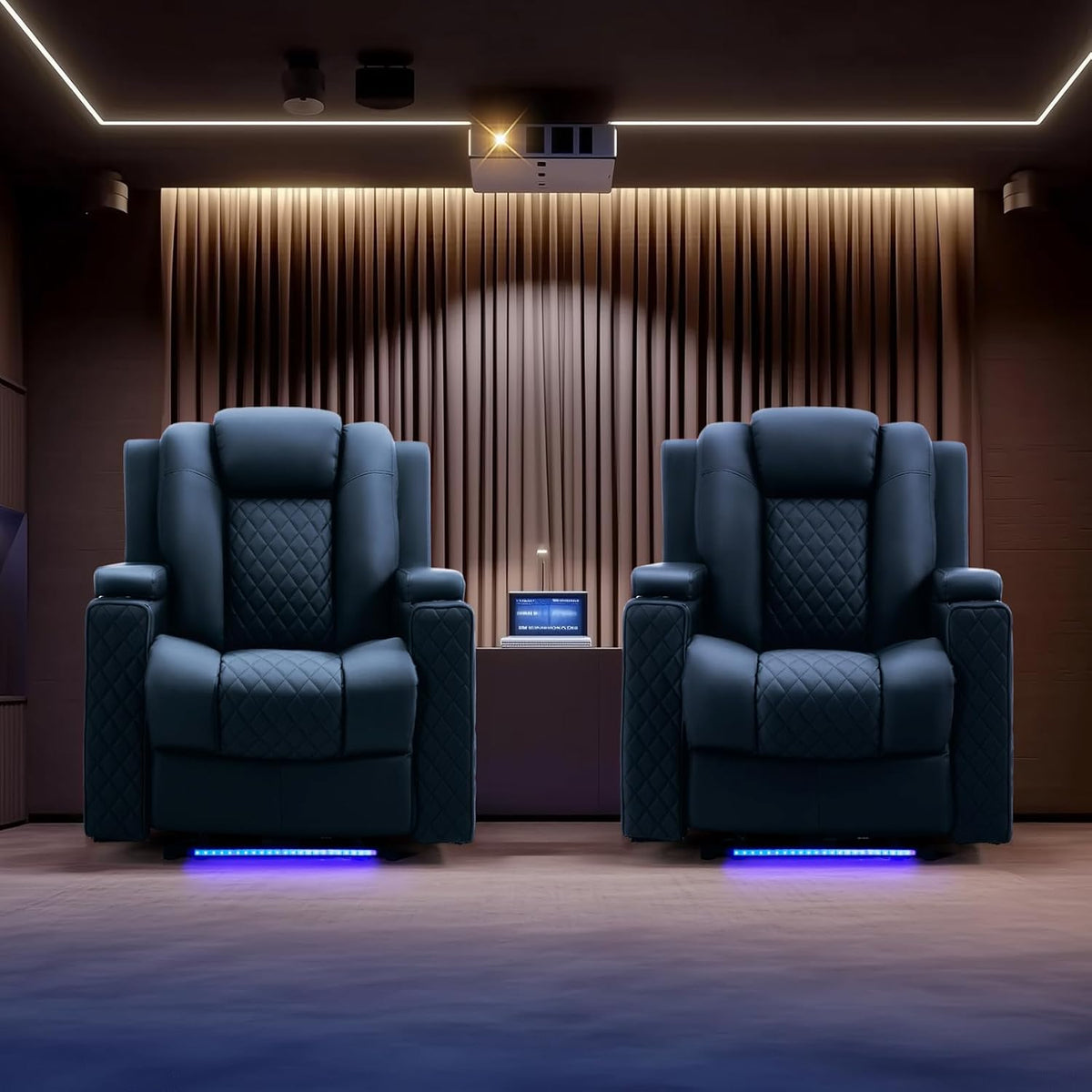 Elektrische Relaxfauteuil – Relaxstoel – TV Stoel – Lounge Chair – Fauteuil Blauw – Verstelbare Rugleuning 90°-165° – PU Kunstleer Met Metalen Onderstel