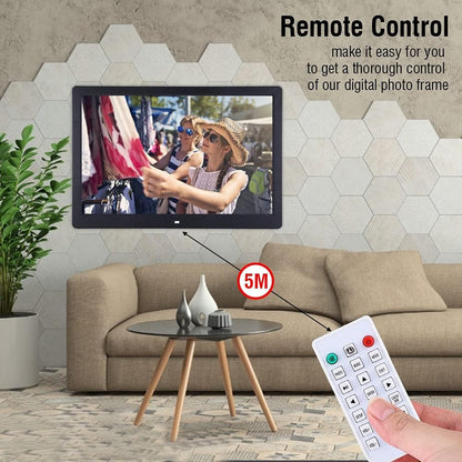 Digitale Fotolijst 15,4 Inch, LED Display 1280x800 HD, Klok en Kalender, Foto-Video Diavoorstelling, USB en SD-Kaart