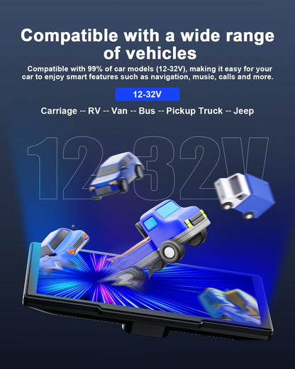8,1 Inch Draadloze CarPlay – Android Auto Scherm – Autoscherm Touchscreen – Navigatiescherm Auto – Achteruitrijcamera Systeem – OTA Updates – Spraakbediening & GPS Navigatie
