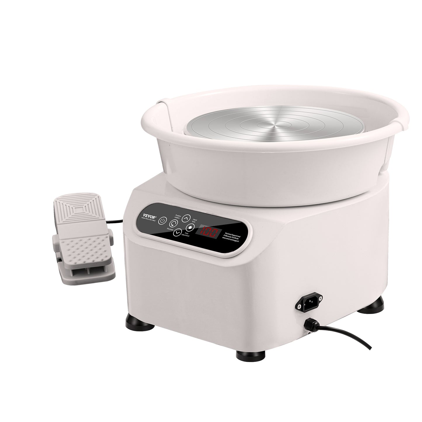 Draaibank Keramiek – Pottenbakkersschijf – Boetseerschijf – Pottenbakkersmachine – Keramiekschijf – 28 cm Schijf – 450W Elektrisch Met Voetpedaal & LCD Touchscreen