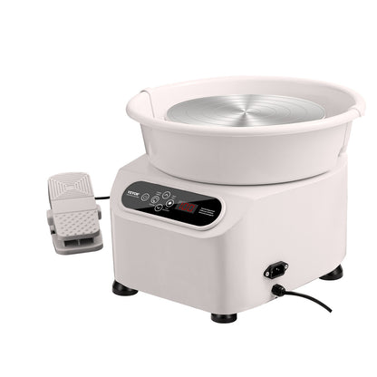 Draaibank Keramiek – Pottenbakkersschijf – Boetseerschijf – Pottenbakkersmachine – Keramiekschijf – 28 cm Schijf – 450W Elektrisch Met Voetpedaal & LCD Touchscreen