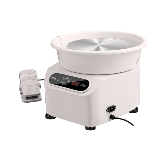 Draaibank Keramiek – Pottenbakkersschijf – Boetseerschijf – Pottenbakkersmachine – Keramiekschijf – 28 cm Schijf – 450W Elektrisch Met Voetpedaal & LCD Touchscreen