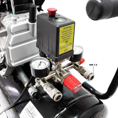 Luchtcompressor – Luchtdrukcompressor – Werkplaatscompressor – Persluchtcompressor – Mobiele Compressor – 50 Liter Tank – 1500 W 2 pk Motor