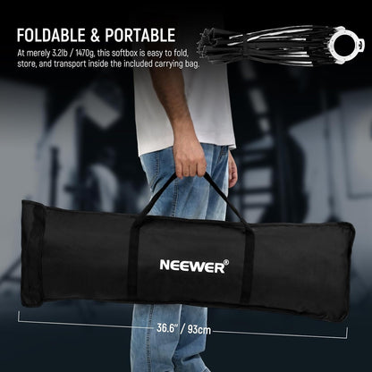 Parabolische Softbox Kit – Softbox – Bowens Softbox – Studio Softbox – Lichtmodifier – 90 Cm Bowens Mount Compatibel – Dubbele Diffusers En Honingraatrooster