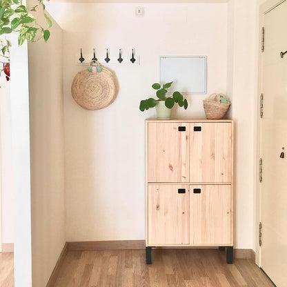 Astigarraga Kit Line Kast met 4 deuren en 4 planken, grenenhout, 105,4 x 70,8 x 33 cm