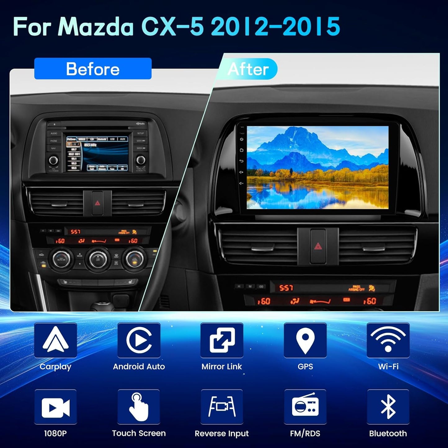 Android Autoradio – Multimedia Systeem – Auto Radio – Navigatiesysteem – Infotainment – 9 Inch Touchscreen – Draadloze CarPlay & Android Auto