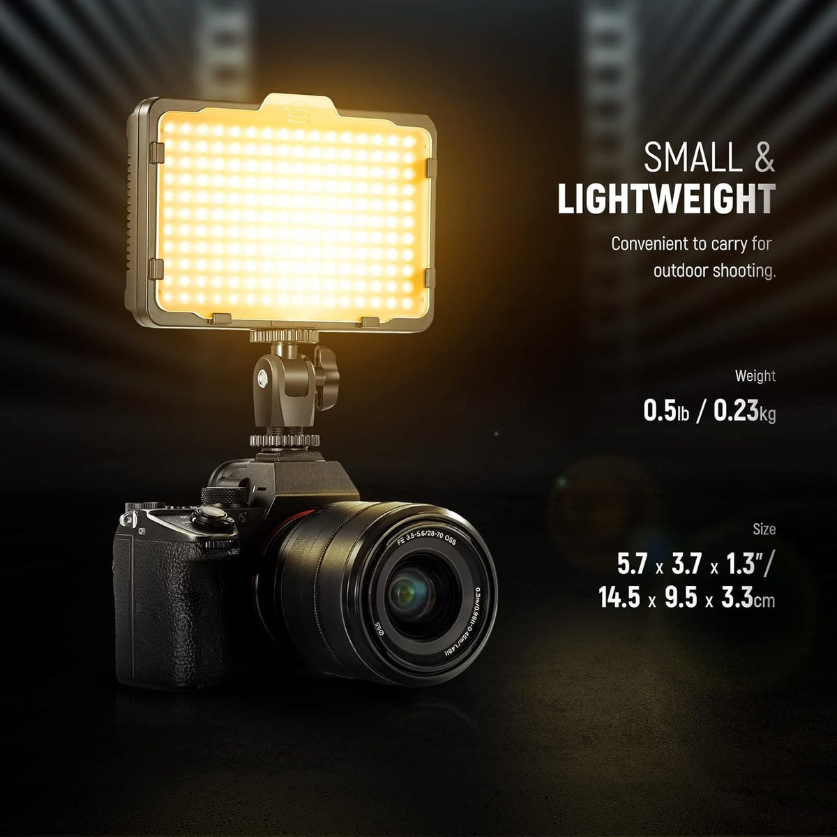 176 LED-Videolamp – Videolicht – LED-Paneel – Daglichtlamp – Fotolamp – Dimbaar 10-100% – Inclusief 2200 mAh Li-Ion Batterij