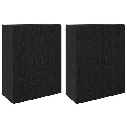 Wandkast – Wandkastje – Muurkast – Opbergkast – Opbergmeubel – Zwart Eikenhout – 2 Stuks – 69,5x34x90 cm – Stevig En Duurzaam