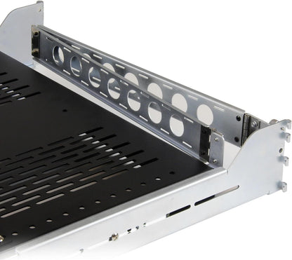 StarTech.com 2U Geventileerde schuifplank voor rackmontage met kabelbeheerarm - Inbouwdiepte van 70 tot 80 cm - 22,7 kg draagkracht - Opbergvak voor rack-apparatuur - 60 cm Diepte (UNISLDSHF192)