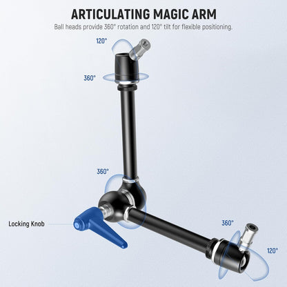Magic Arm met Superklem – Scharnierende Arm – Cameraklem – Montagearm – Monitorhouder – 53 cm – 3 kg Draagvermogen