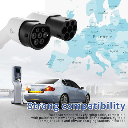 Type 2 EV evolutiekabelkabel evolutie voor PHEV ET Hybrid | 5m | 32A | 7.2KW | Type 2 Laadkabel compatibel met model S/3/X/Y, ID.3, E-Up, Ioniq 5, E- TRON, EQC, KONA, ZOE