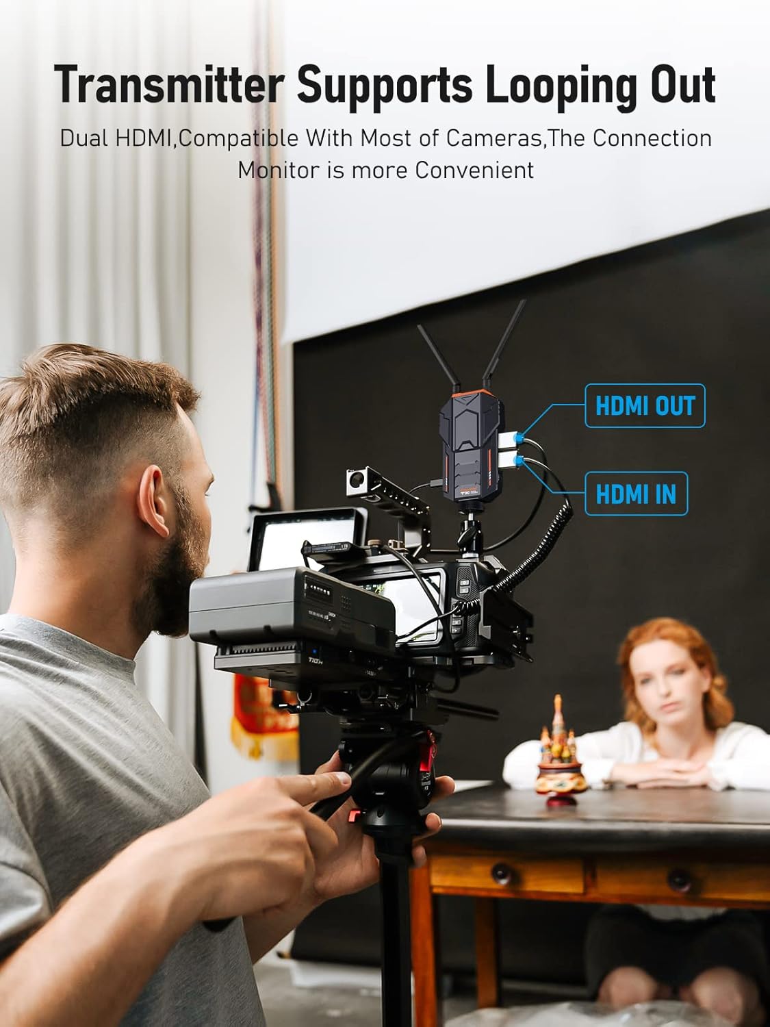 Draadloos Video-overdrachtssysteem – Draadloze HDMI Zender En Ontvanger Set – HDMI Extender – Draadloze Beeldzender – Videozender – Tot 200 M Bereik – 0,06 S Ultralage Vertraging