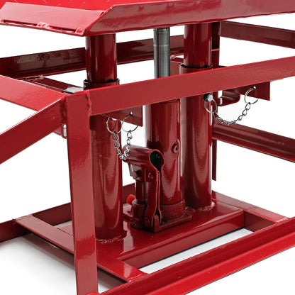 Oprijbokken met hydraulische krik – Oprijbrug – Hefbrug – Autobrug – Oprijplaat – Set van 2 – Traploos Verstelbaar Tot 30 Cm – 2000 Kg Per Blok